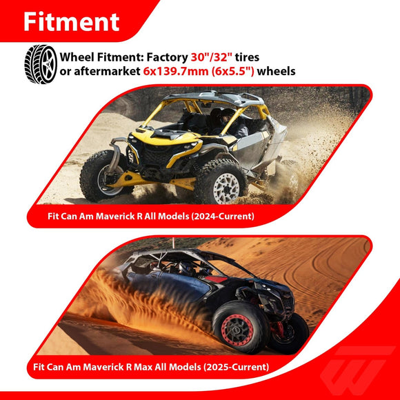 2024 - 2025 Can Am Maverick R/ R Max UTV Spare Tire Mount Carrier | Fits 6x139.7mm/6x5.5" Wheels - WeiSen - 80111004