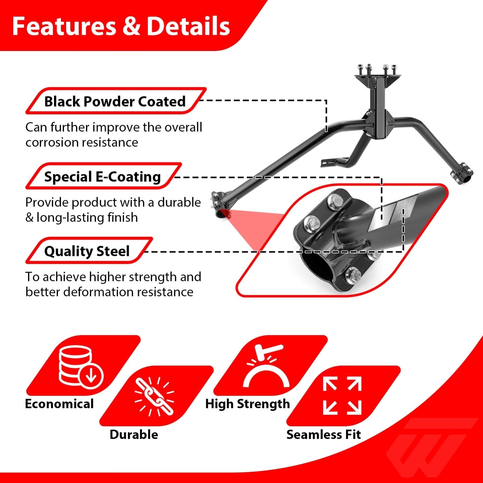 2024 - 2025 Can Am Maverick R/ R Max UTV Spare Tire Mount Carrier | Fits 6x139.7mm/6x5.5" Wheels - WeiSen - 80111004