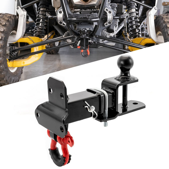 2024 - 2025 Can Am Maverick R UTV Rear Receiver Hitch Kit w/ 2 - Inch Trailer Hitch 3 - in - 1 Ball Mount 3/4" D - ring 5/8" Lock Pin Tightener - WeiSen - 8010702301