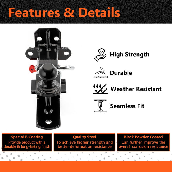 2024 - 2025 Can Am Maverick R UTV Rear Receiver Hitch Kit w/ 2 - Inch Trailer Hitch 3 - in - 1 Ball Mount 3/4" D - ring 5/8" Lock Pin Tightener - WeiSen - 8010702301