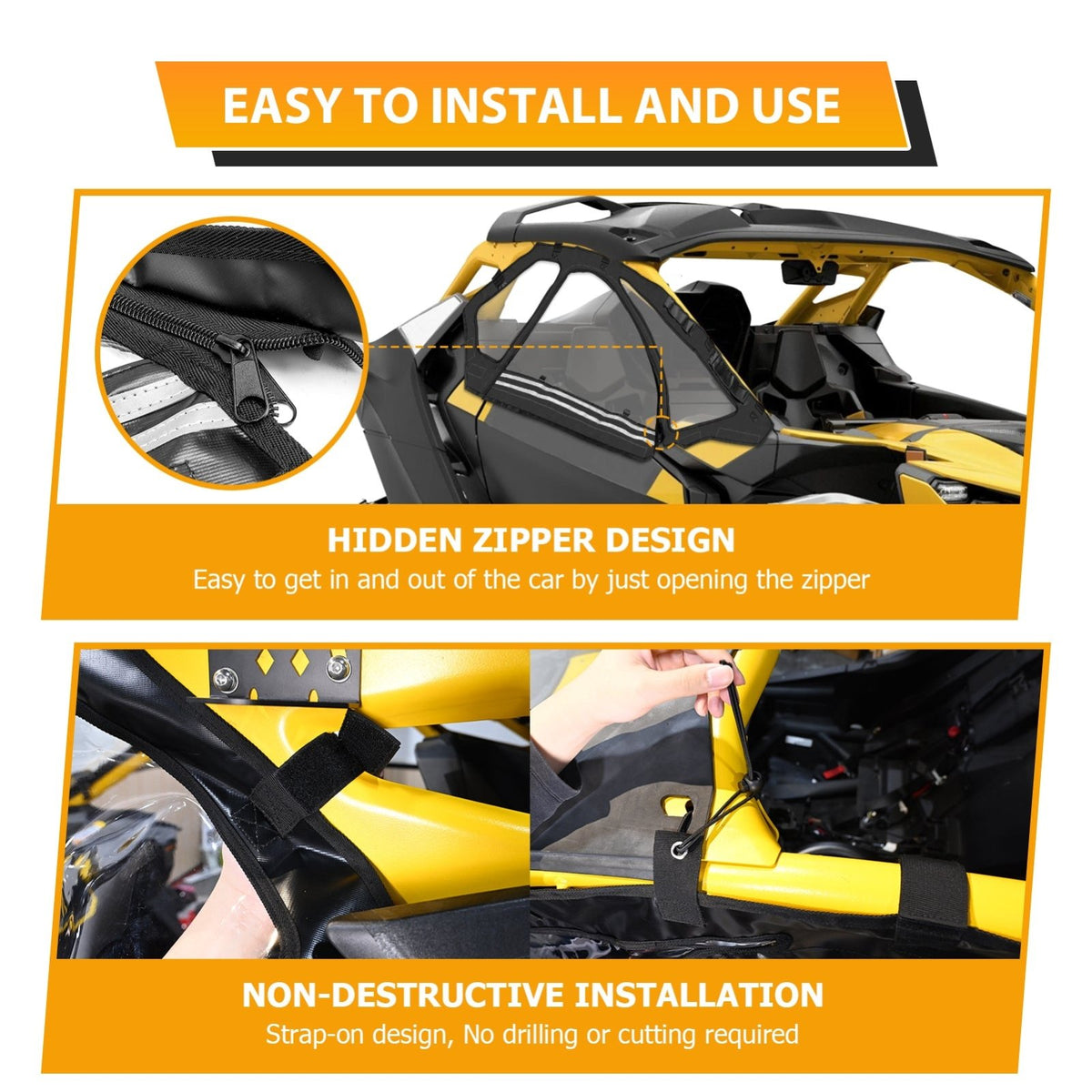 Upper Window Net Utv 2024-2026 Can Am Maverick R (2 Doors Only) UTV Upper Door Soft Window ...