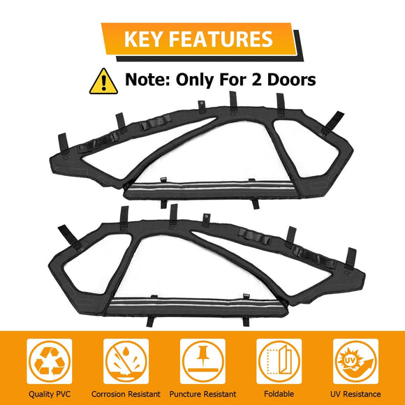 2024 - 2025 Can Am Maverick R UTV Upper Door Soft Window Enclosures w/Reflective Strips Storage Bag | Dustproof Rainproof, Protect Against Wind and Cold - WeiSen - 80307016