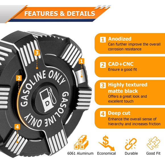 2024 - 2025 Can Am Maverick R/Max 6061 Aluminum Gas Tank Cap Gas Can Cover - WeiSen - 80503004