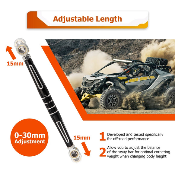 2024 - 2025 Can Am Maverick R/R Max Adjustable Rear Aluminum Sway Bar Links OEM706005360 706005361 - WeiSen - 80402007