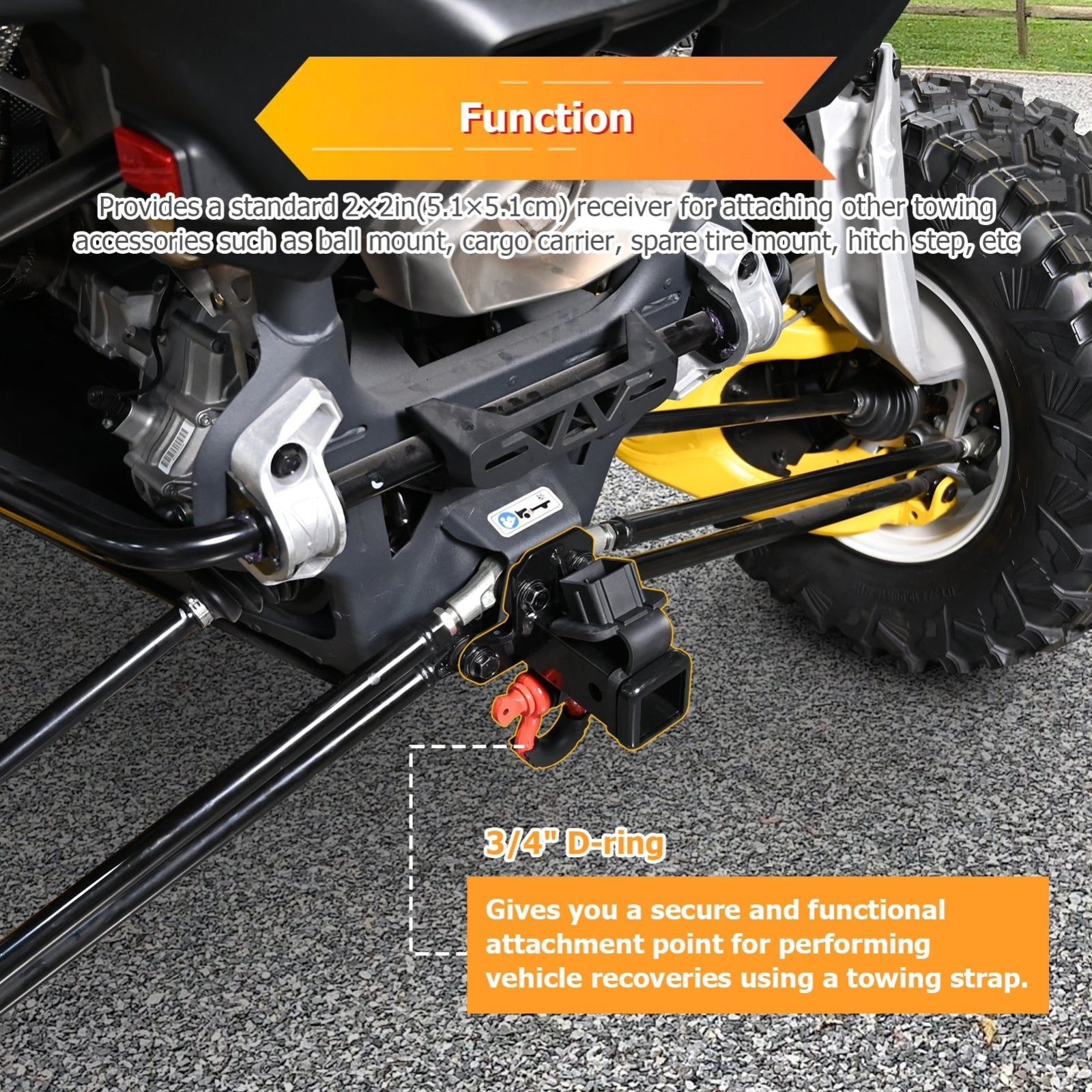 2024 - 2025 Can Am Maverick R/R Max Heavy - duty Steel Rear Towing Trailer Hitch with 3/4