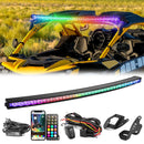 2024 - 2025 Can Am Maverick R/R Max Roof 50" Curved Single Row RGBW Flood LED Light Bar - WeiSen - 80101033+70202023+80206026
