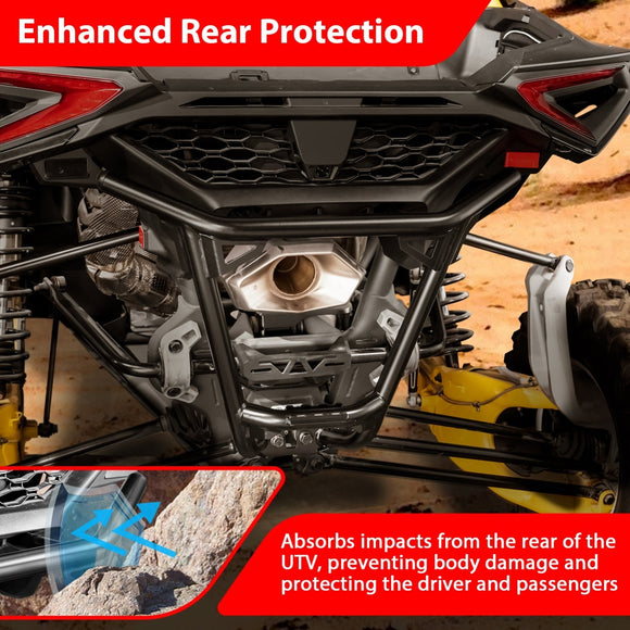 2024 - 2025 Can Am Maverick R/R Max UTV One - Piece Rear Bumper | Bolt - On | Heavy - Gauge Steel Tubing - WeiSen - 80306012