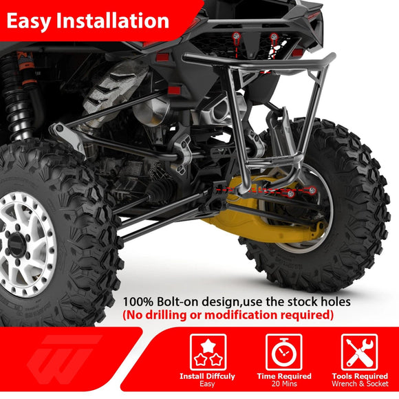 2024 - 2025 Can Am Maverick R/R Max UTV One - Piece Rear Bumper | Bolt - On | Heavy - Gauge Steel Tubing - WeiSen - 80306012