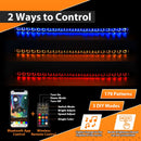 2024 - 2025 Can Am Maverick R/R Max UTV Over - Windshield 50" Curved LED Chasing RGBW LED Light Bar - WeiSen - 80101034+70202023+80206026