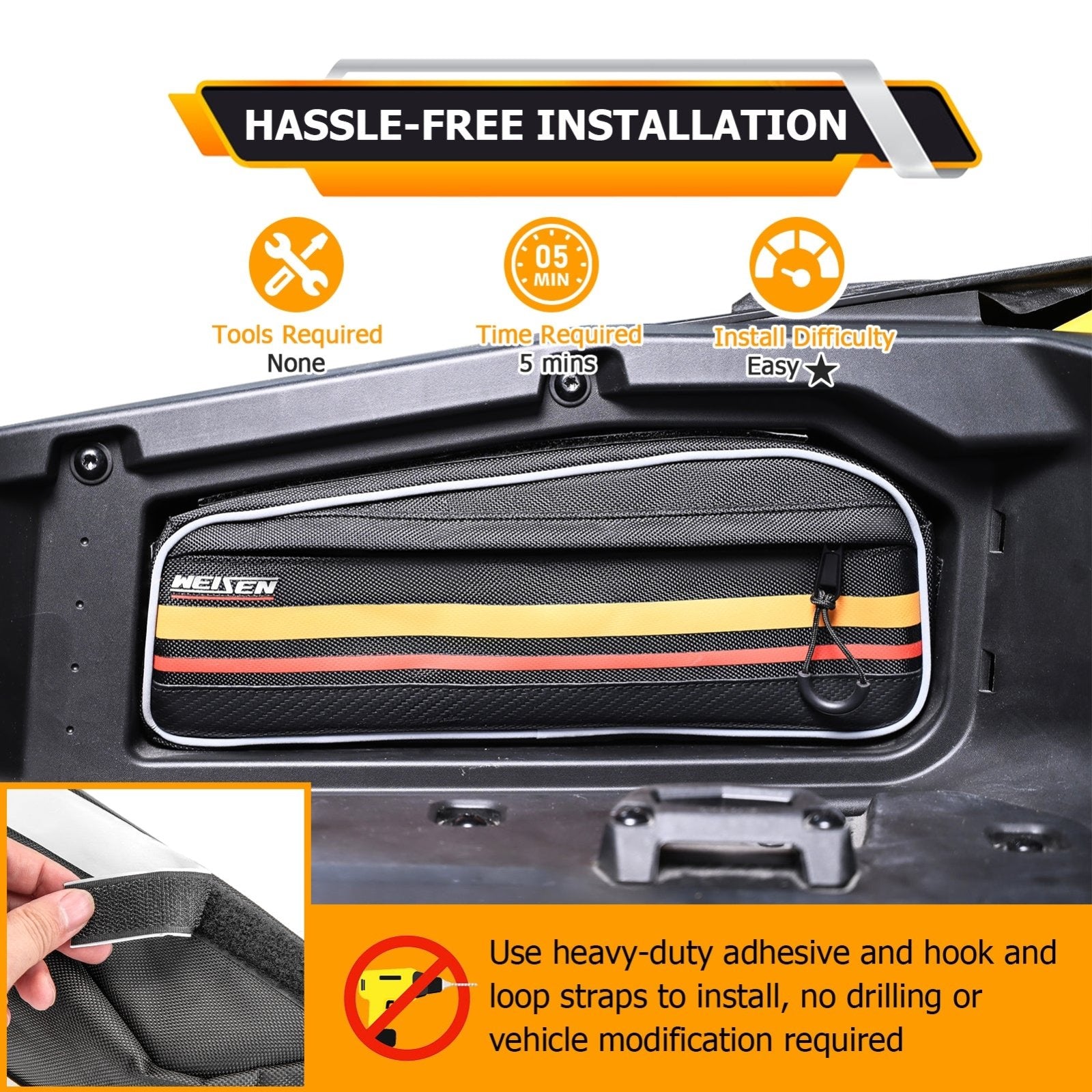 2024 - 2025 Can Am Maverick R/R Max UTV Rear Bed Storage Bag | Waterproof, Scratch - Resistant | 1680D Oxford Fabric - WeiSen - 80801001