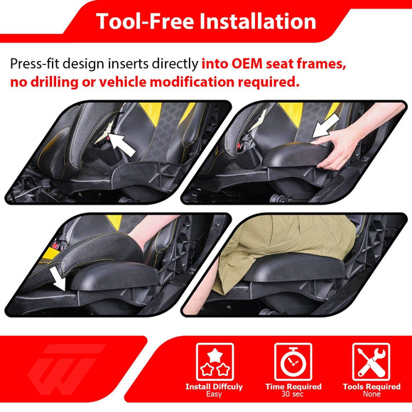 2024 - 2025 Can Am Maverick R/R Max UTV Seat Side Soft Cushion Set | Thigh Protection Pads - WeiSen - 80303003