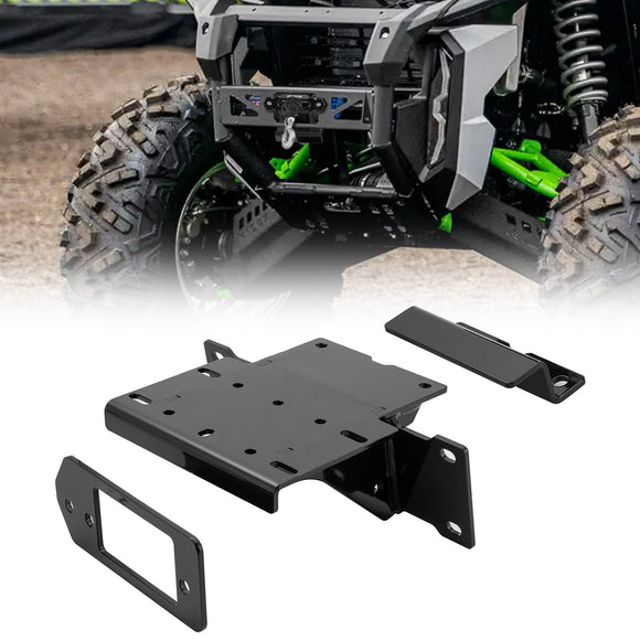 2024 - 2025 Kawasaki Ridge/ Ridge XR Heavy Duty Steel No Drill Winch Mounting Plate - WeiSen - 80106046