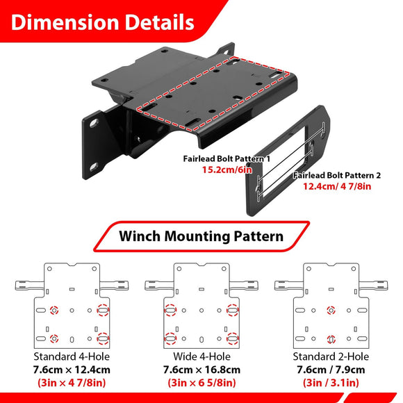 2024 - 2025 Kawasaki Ridge/ Ridge XR Heavy Duty Steel No Drill Winch Mounting Plate - WeiSen - 80106046
