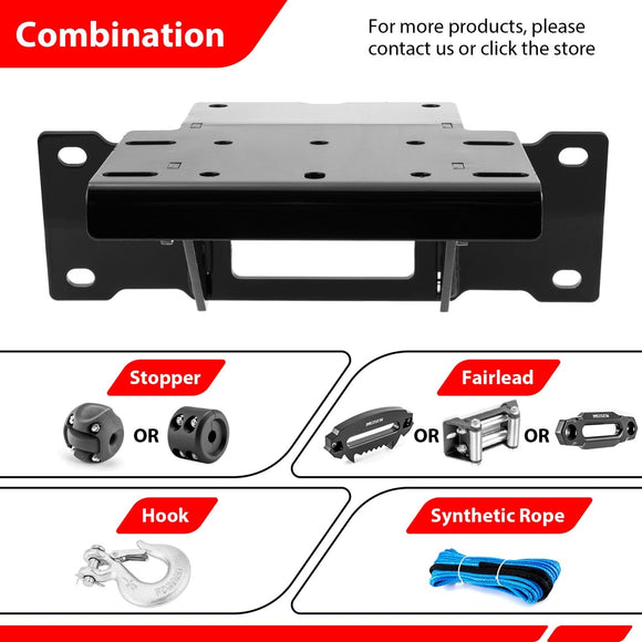 2024 - 2025 Kawasaki Ridge/ Ridge XR Heavy Duty Steel No Drill Winch Mounting Plate - WeiSen - 80106046