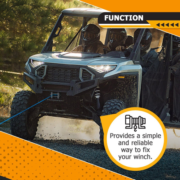 2024 - 2025 Polaris Ranger XD 1500 Black 3/16" Heavy Duty Steel Winch Mounting Bracket/Winch Mounting Plate - WeiSen - 80106042