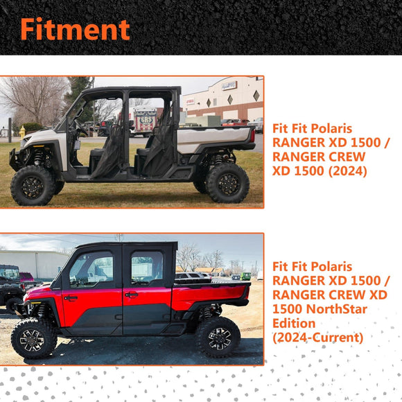 2024 - 2025 Polaris RANGER XD 1500/Crew/NorthStar 360° Super Wide Angle Center Rear View Mirror | HD Shatterproof Glass - WeiSen - 80301051