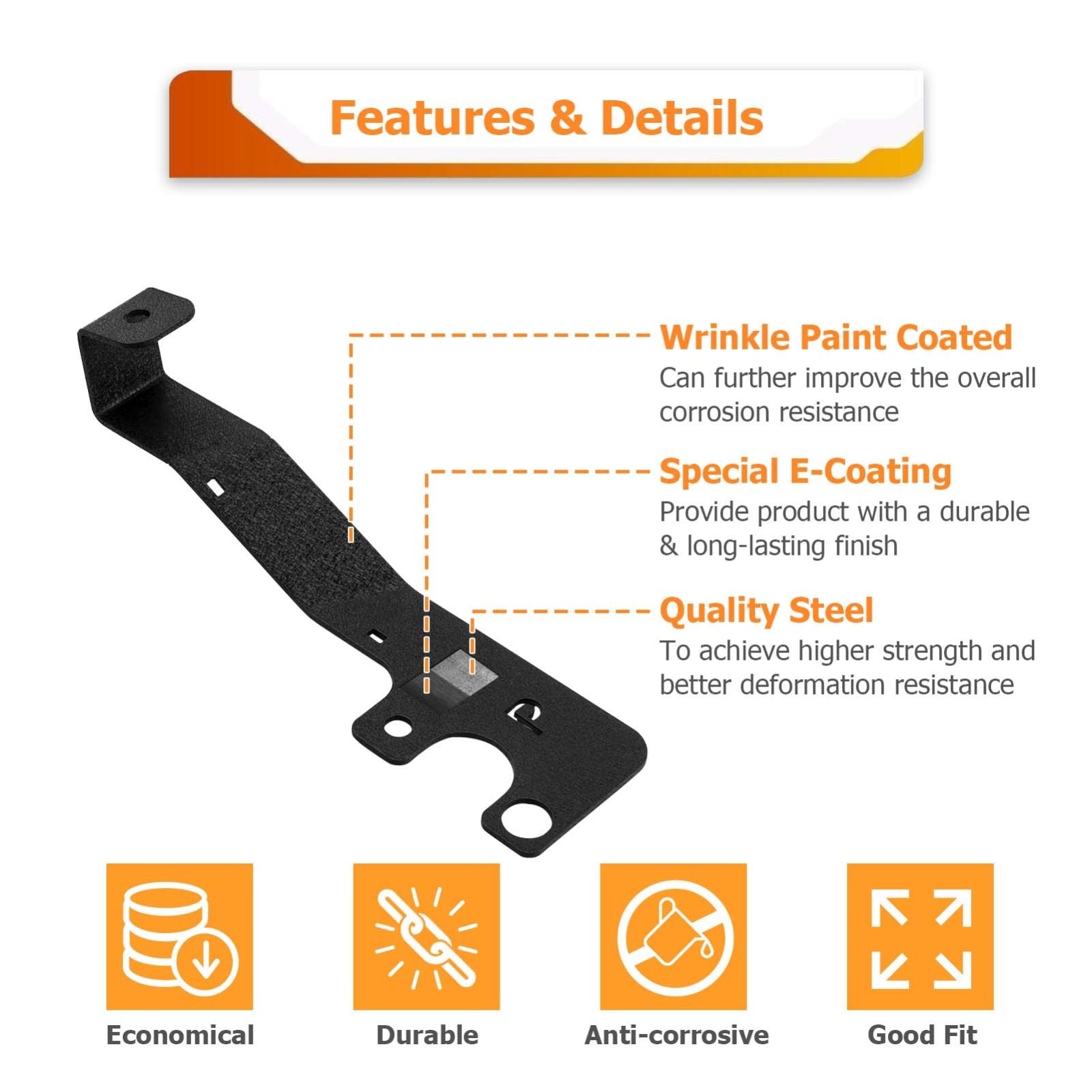 2024 - 2025 Subaru Crosstrek / Crosstrek Wilderness Heavy - Duty Steel Hood Hinge LED Ditch Light Bracket - WeiSen - 70104069