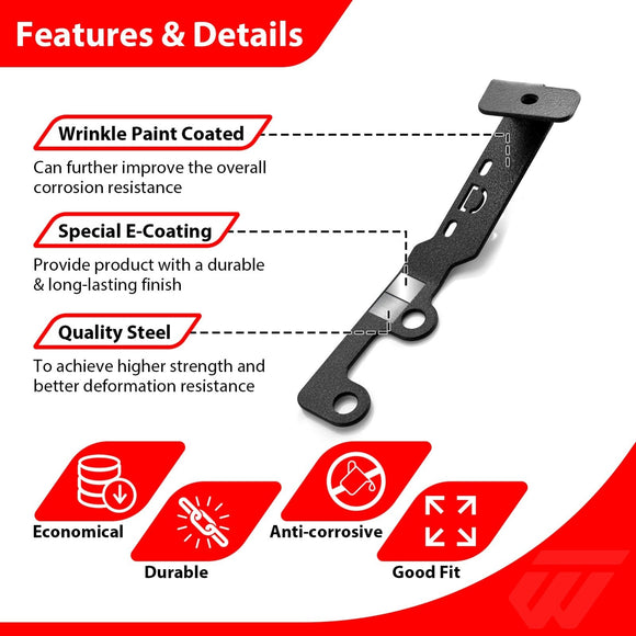 2024 - 2025 Toyota Tacoma Bolt - On Heavy Duty Steel Hood Hinge Ditch Light Bracket - WeiSen - 70104076