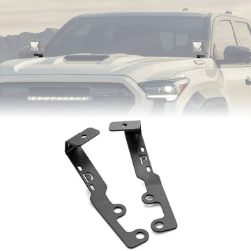 2024 - 2025 Toyota Tacoma Bolt - On Heavy Duty Steel Hood Hinge Ditch Light Bracket - WeiSen - 70104076