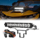 2024 - 2026 Can Am Maverick R / 2025 - 2026 Maverick R Max White UTV 12" Single - row Straight Hood Light Bar Kit - WeiSen - 8011200201