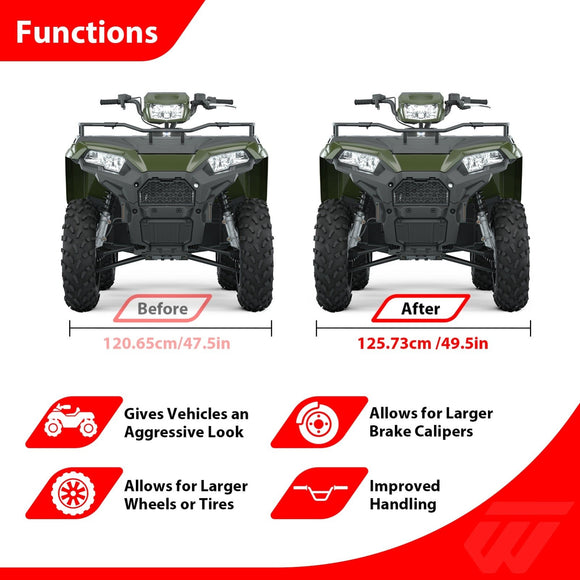 2Pcs 1" 4x156 Wheel Spacers Adapters for Polaris RZR Ranger Ace Sportsman | 6061 - T6 Forged Aluminum | Bolt - On - WeiSen - 80403024