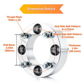 2Pcs 1.5" 2.0" Wheel Spacers 4x110mm for Yamaha Raptor 250/350/660R/700R Arctic Cat 300/400/450/1000 - WeiSen - 80403035