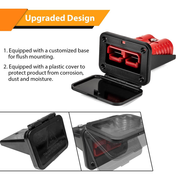 2pcs 175A Battery Cable Quick Connect/ Disconnect Electrical Connector Plug Kit for 1/0 Gauge Cable - WeiSen - 80310046