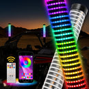 2pcs 1FT Fat COB RGB Whip Lights Spiral RGB Chasing Lighted Antenna Whips Fit UTV ATV Boats - WeiSen - 80204015