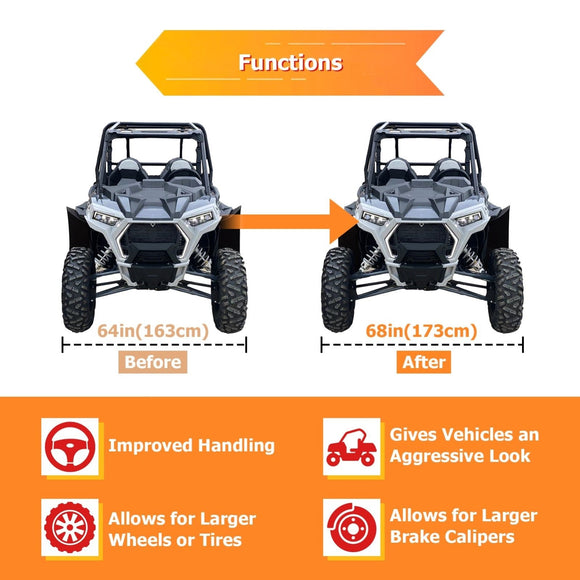 2pcs 2" Wheel Spacers 4x156mm for Polaris RZR XP1000/Turbo/900/Pro XP/Ranger 1000/XP/Crew/General 1000/XP/4 | 6061 - T6 Forged Aluminum | Bolt - On Design | M12x1.5 Thread | 131mm Hub Bore - WeiSen - 80403007