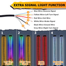 2pcs 2FT Fat COB RGB Whip Lights Spiral RGB Chasing Lighted Antenna Whips w/ Flags Fit UTV ATV Boats - WeiSen - 80204016