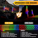 2pcs 2FT Fat COB RGB Whip Lights Spiral RGB Chasing Lighted Antenna Whips w/ Flags Fit UTV ATV Boats - WeiSen - 80204016