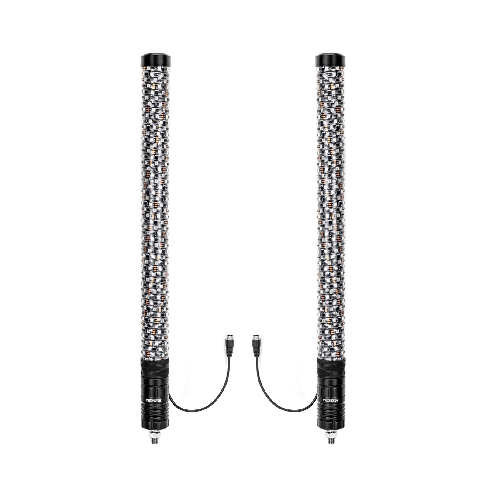 2Pcs 2FT Fat LED Spiral RGB Whip Lights Chasing Lighted Antenna Whips for UTV ATV SUV RV - WeiSen - 80204013