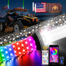 2pcs 2FT Whipless Fat LED Whip Light | Top Cover Navigation Light | Chasing Turn Signal Brake Reverse Light - WeiSen - 80204024