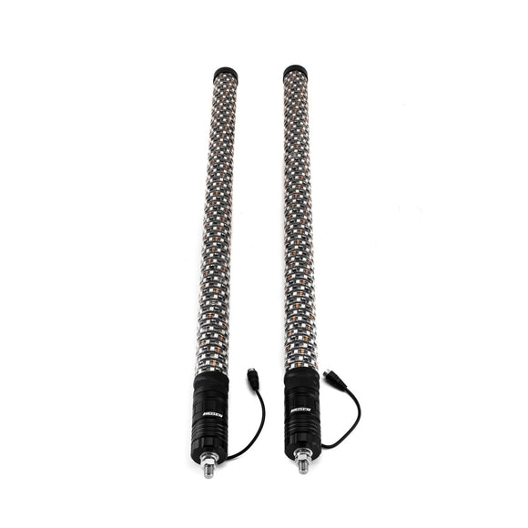 2Pcs 3FT Fat LED Spiral RGB Whip Lights Chasing Lighted Antenna Whips for UTV ATV SUV RV - WeiSen - 80204014