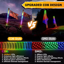 2pcs 3FT Fat Spiral RGB Chasing Lighted Antenna Whips, Fat COB RGB Whip Lights fit UTVs ATVs SUVs RVs - WeiSen - 80204017