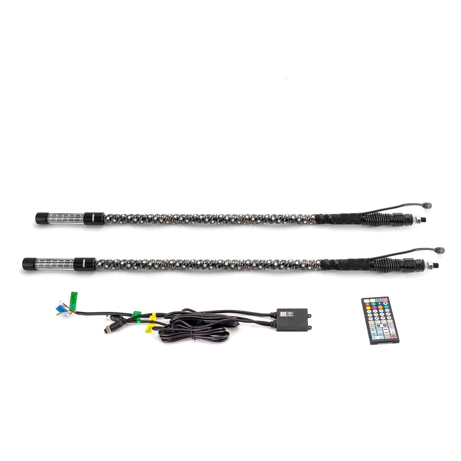 2Pcs 3FT LED RGB Whip Lights with Top Strobe For UTVs, ATVs, SUVs, RVs, Trailers, Golf Carts, Trucks - WeiSen - 80204020