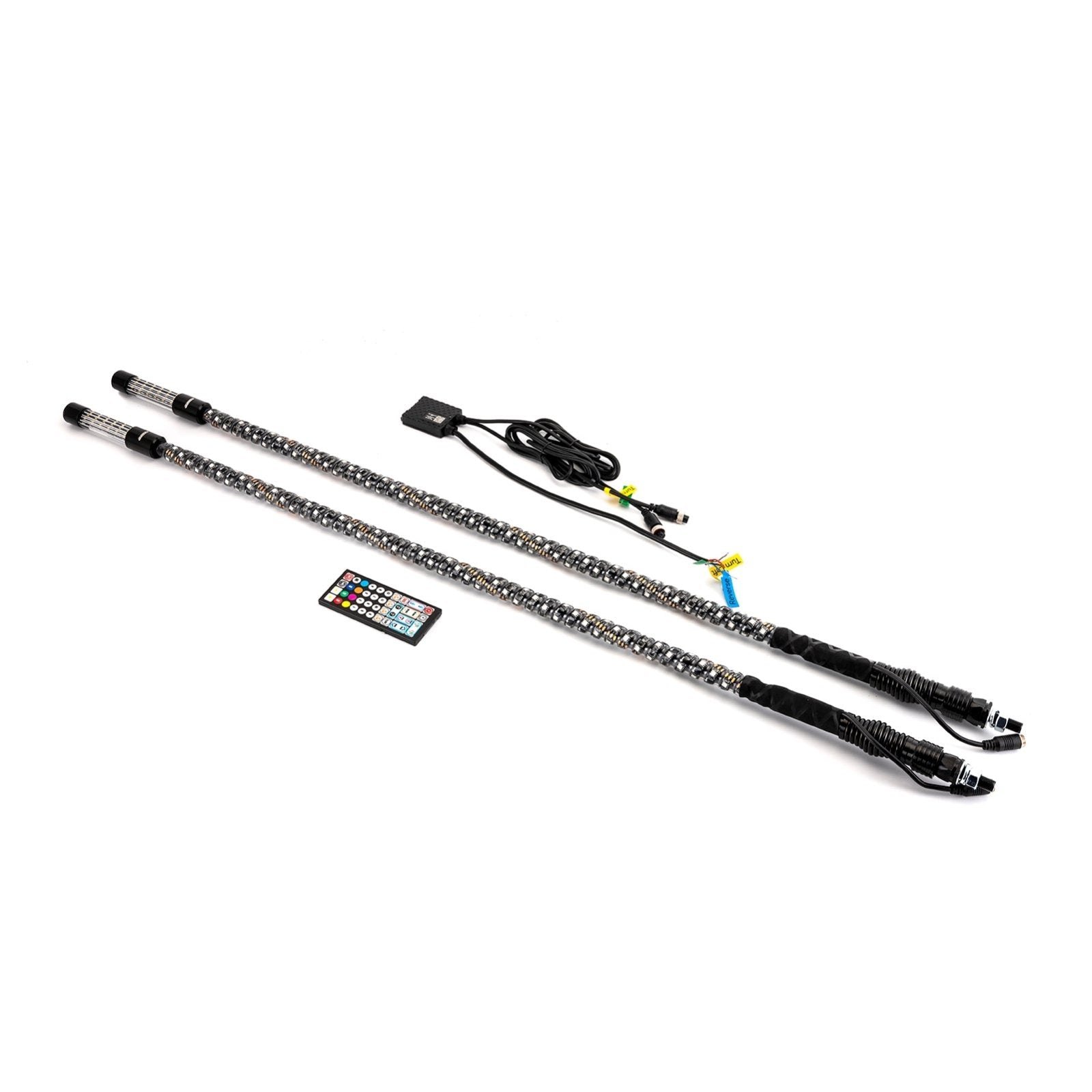 2Pcs 4FT LED RGB Whip Lights with Top Strobe For UTVs, ATVs, SUVs, RVs, Trailers, Golf Carts, Trucks - WeiSen - 80204021