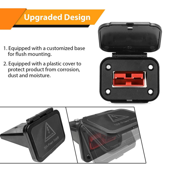 2pcs 50A Battery Quick Connect/ Disconnect Electrical Connector Plug Kit for 6 - 16 Gauge Cable - WeiSen - 80310047