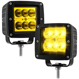 2Pcs Amber Spot Beam 3" LED Work Light Pods Universal for Off - road Pickup Truck SUV UTV Boat - WeiSen - 70201011