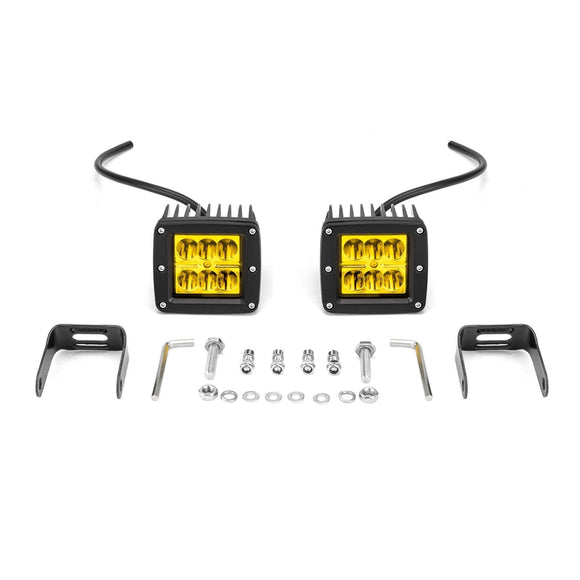 2Pcs Amber Spot Beam 3" LED Work Light Pods Universal for Off - road Pickup Truck SUV UTV Boat - WeiSen - 70201011