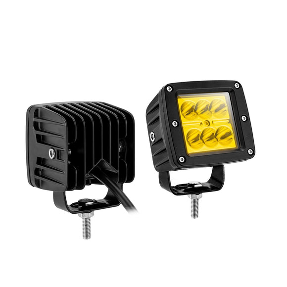 2Pcs Amber Spot Beam 3" LED Work Light Pods Universal for Off - road Pickup Truck SUV UTV Boat - WeiSen - 70201011