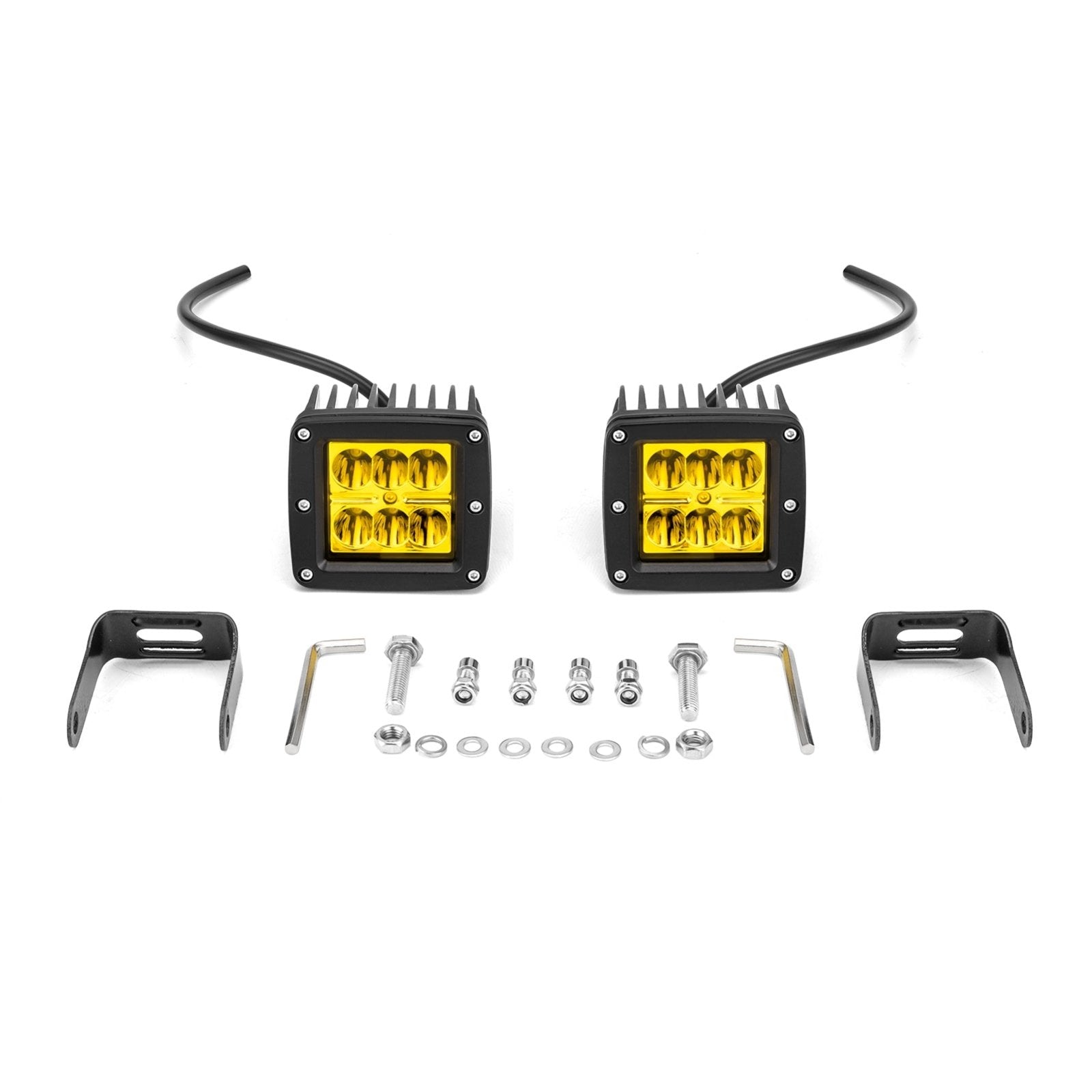 2Pcs Amber Spot Beam 3" LED Work Light Pods Universal for Off - road Pickup Truck SUV UTV Boat - Weisen