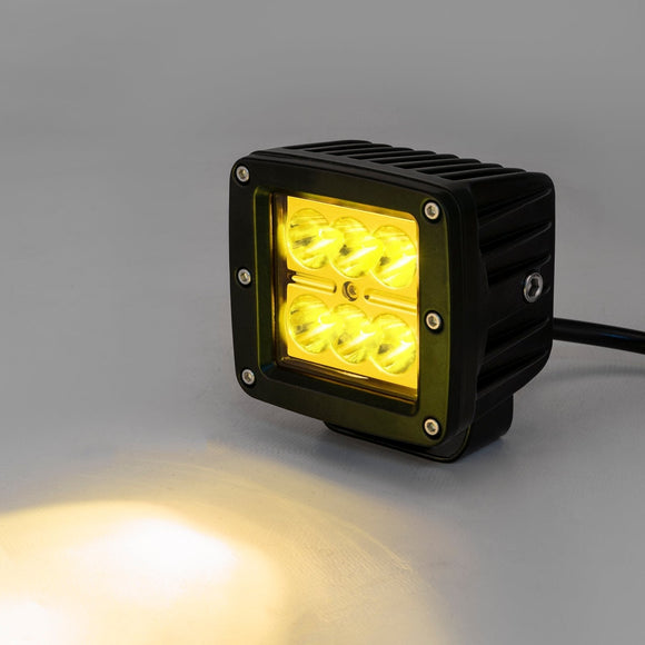 2Pcs Amber Spot Beam 3" LED Work Light Pods Universal for Off - road Pickup Truck SUV UTV Boat - WeiSen - 70201011