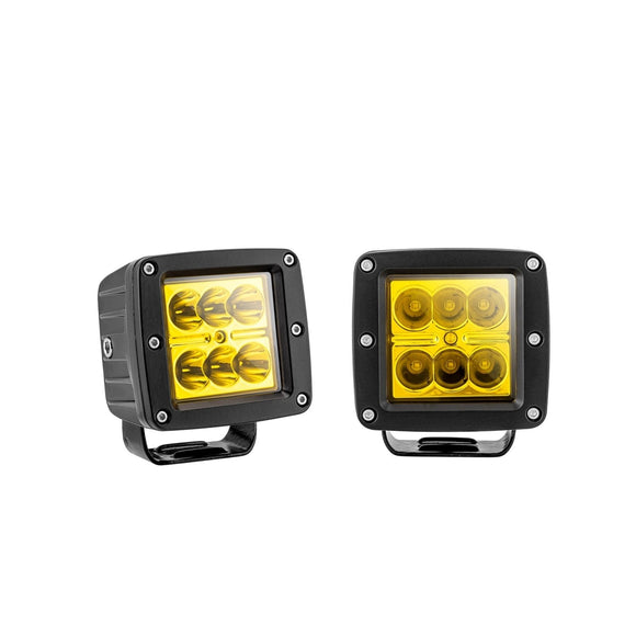 2Pcs Amber Spot Beam 3" LED Work Light Pods Universal for Off - road Pickup Truck SUV UTV Boat - WeiSen - 70201011