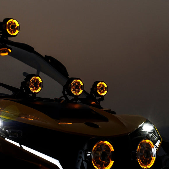 3.5" LED Pod Lights with DT Wiring Harness Kit – 3-Layer DRL, 6 Dynamic Modes (White & Amber) for Jeeps, Trucks, SUVs, ATVs, UTVs - WeiSen - 70201014