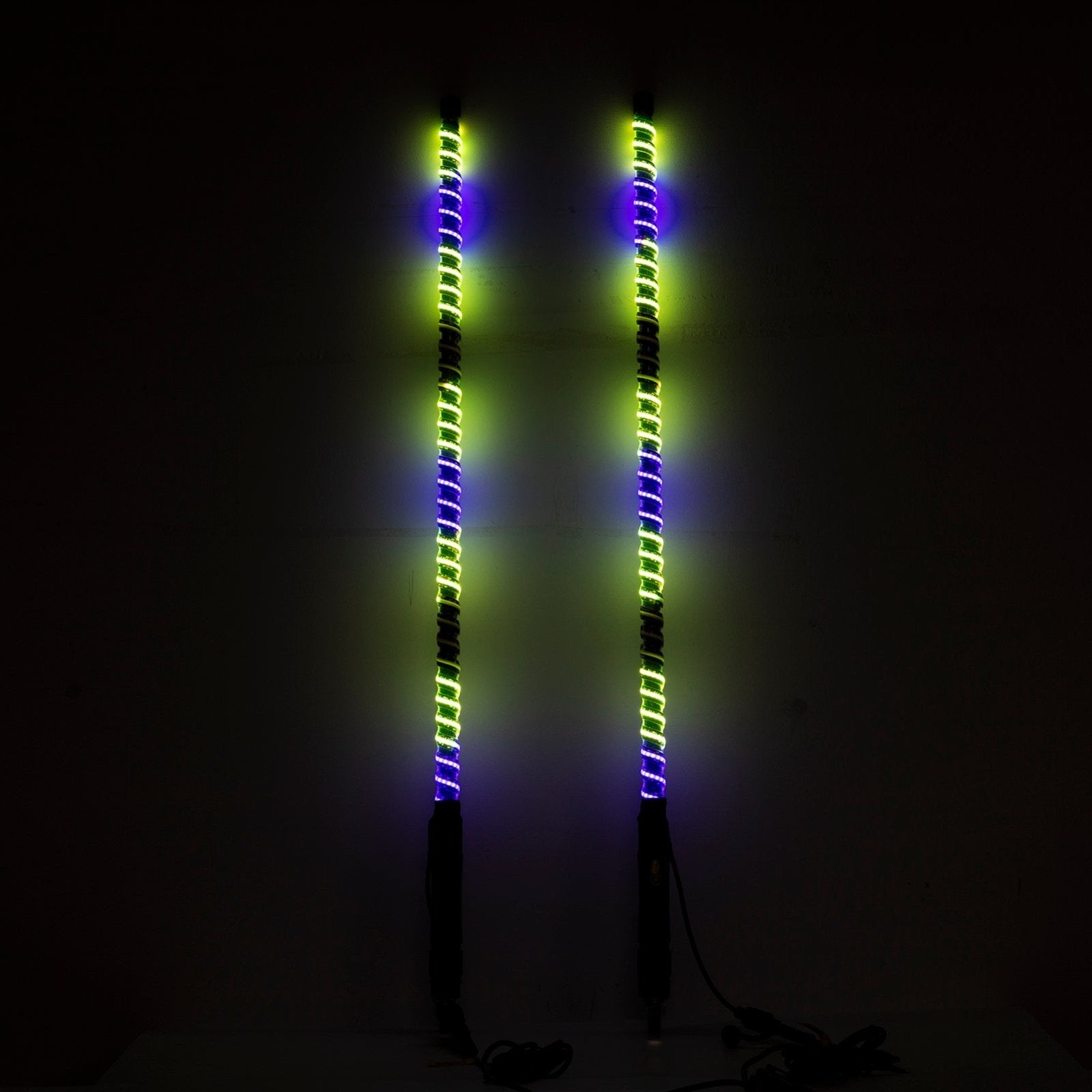 3FT DIY Chasing RGB LED COB Antenna Spiral Whip Lights for RZR Can - Am Polaris UTV | Remote and APP Control - Weisen