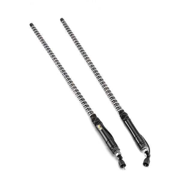 3FT DIY Chasing RGB LED COB Antenna Spiral Whip Lights for RZR Can - Am Polaris UTV | Remote and APP Control - WeiSen - 80204008