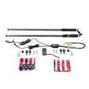 3FT DIY Chasing RGB LED COB Antenna Spiral Whip Lights for RZR Can - Am Polaris UTV | Remote and APP Control - WeiSen - 80204008