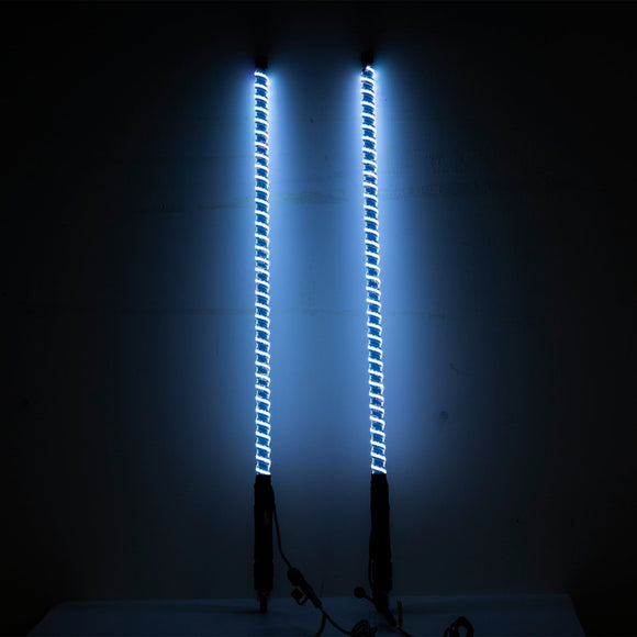 3FT DIY Chasing RGB LED COB Antenna Spiral Whip Lights for RZR Can - Am Polaris UTV | Remote and APP Control - WeiSen - 80204008