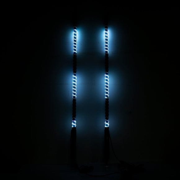 4FT Chasing RGB LED COB Antenna Spiral Whip Lights Fit RZR Can - Am Polaris UTV - WeiSen - 80204009